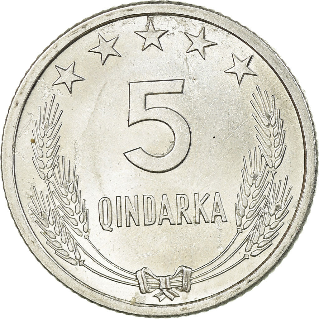Coin, Albania, 5 Qindarka, 1964, AU(55-58), Aluminum, KM:39