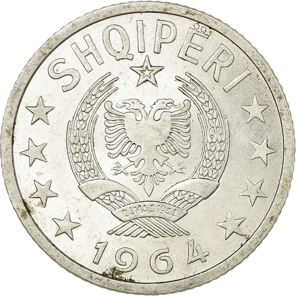 Coin, Albania, 5 Qindarka, 1964, AU(55-58), Aluminum, KM:39