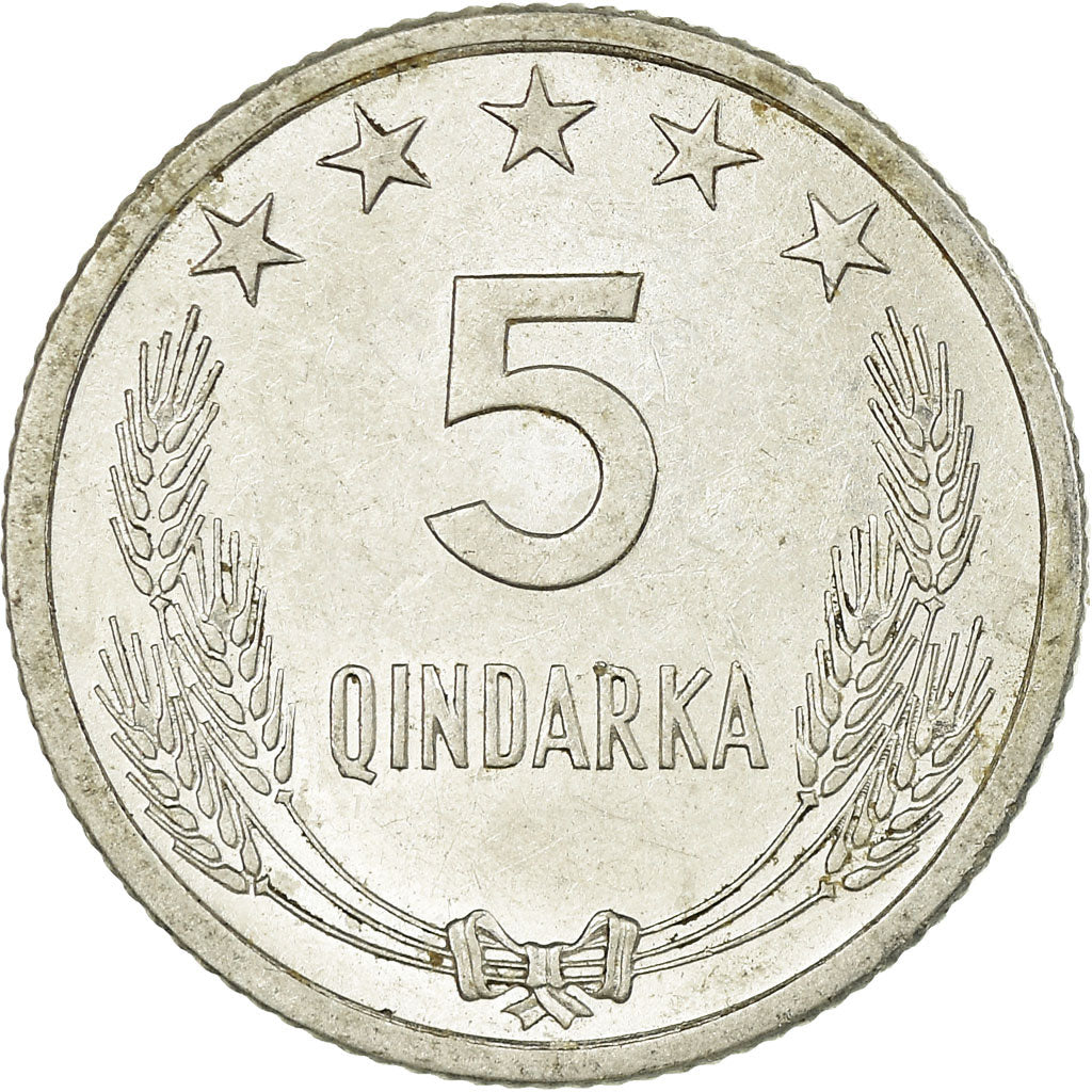 Coin, Albania, 5 Qindarka, 1964, AU(55-58), Aluminum, KM:39