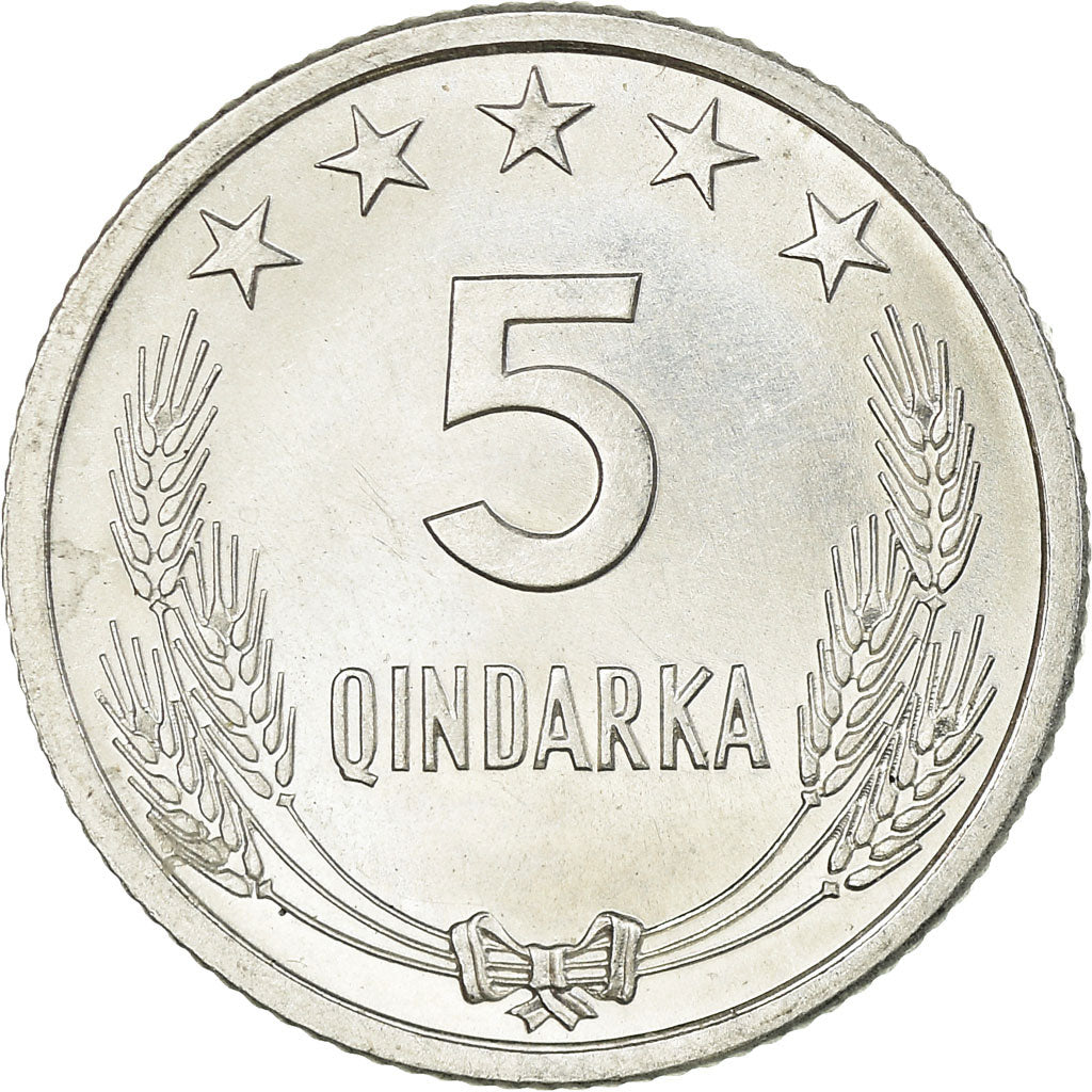 Coin, Albania, 5 Qindarka, 1964, AU(55-58), Aluminum, KM:39
