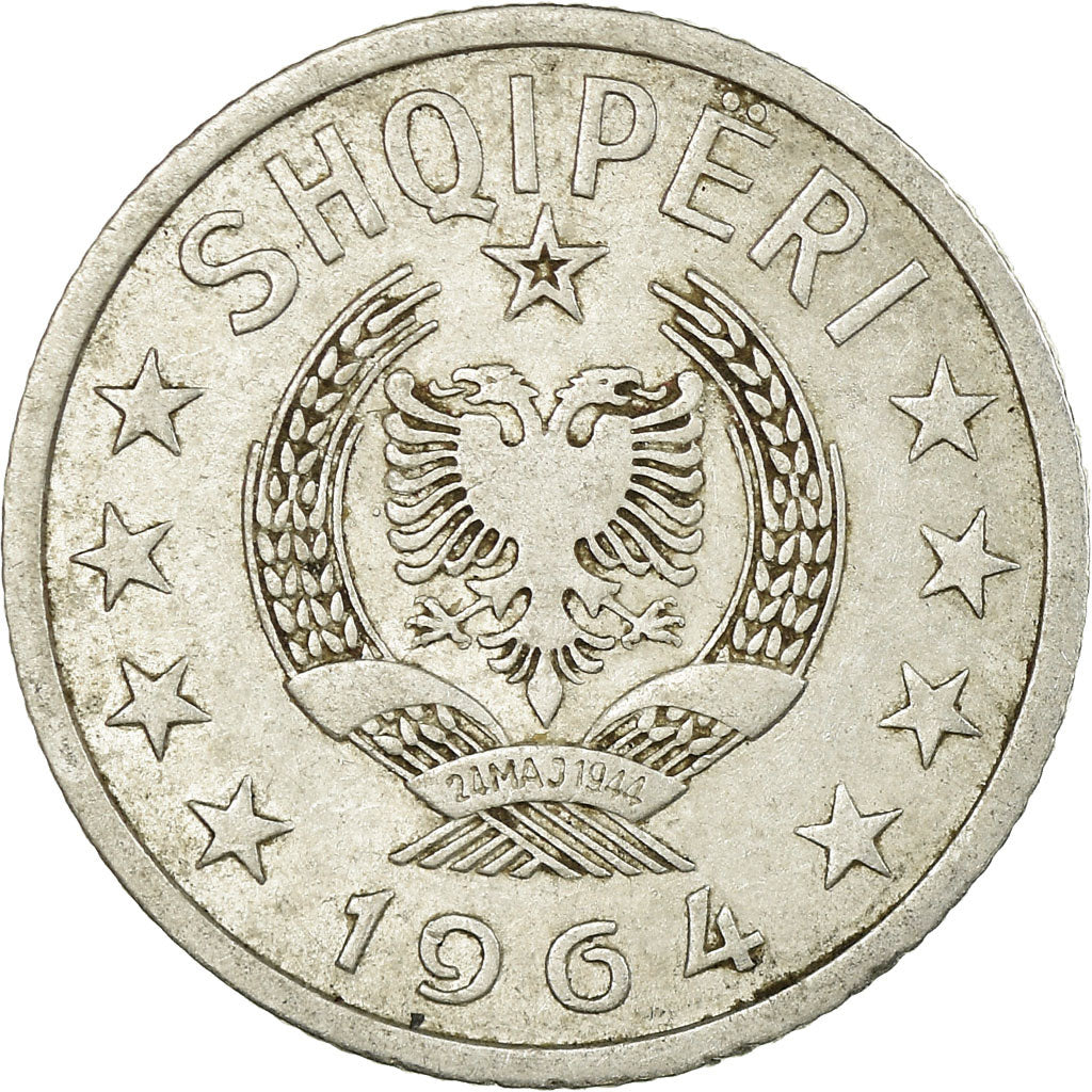 Münze, Albania, 5 Qindarka, 1964, SS, Aluminium, KM:39