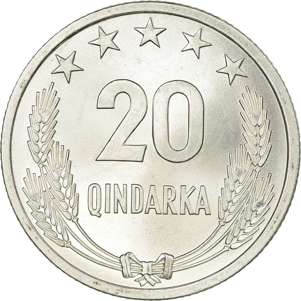 Monnaie, Albania, 20 Qindarka, 1964, SUP, Aluminium, KM:41