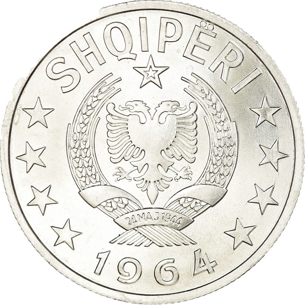 Coin, Albania, Lek, 1964, AU(55-58), Aluminum, KM:43