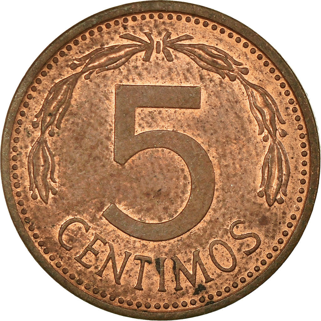 Moneda, Venezuela, 5 Centimos, 1977, MBC, Cobre recubierto de acero, KM:49