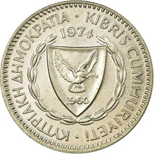 Coin, Cyprus, 25 Mils, 1974, EF(40-45), Copper-nickel, KM:40