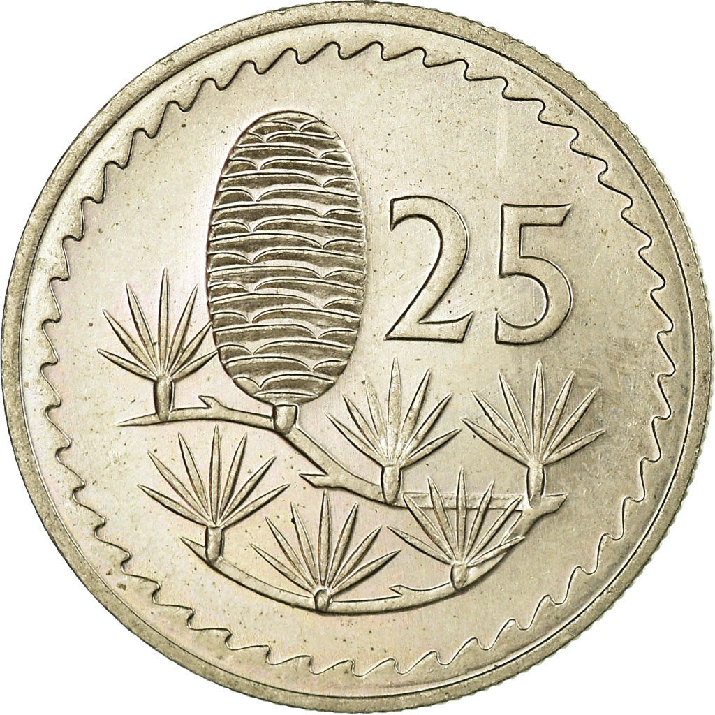 Coin, Cyprus, 25 Mils, 1974, EF(40-45), Copper-nickel, KM:40