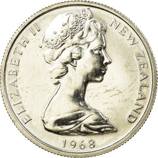 Moeda, Nova Zelândia, Elizabeth II, 5 Cents, 1968, EF(40-45), Cobre-níquel