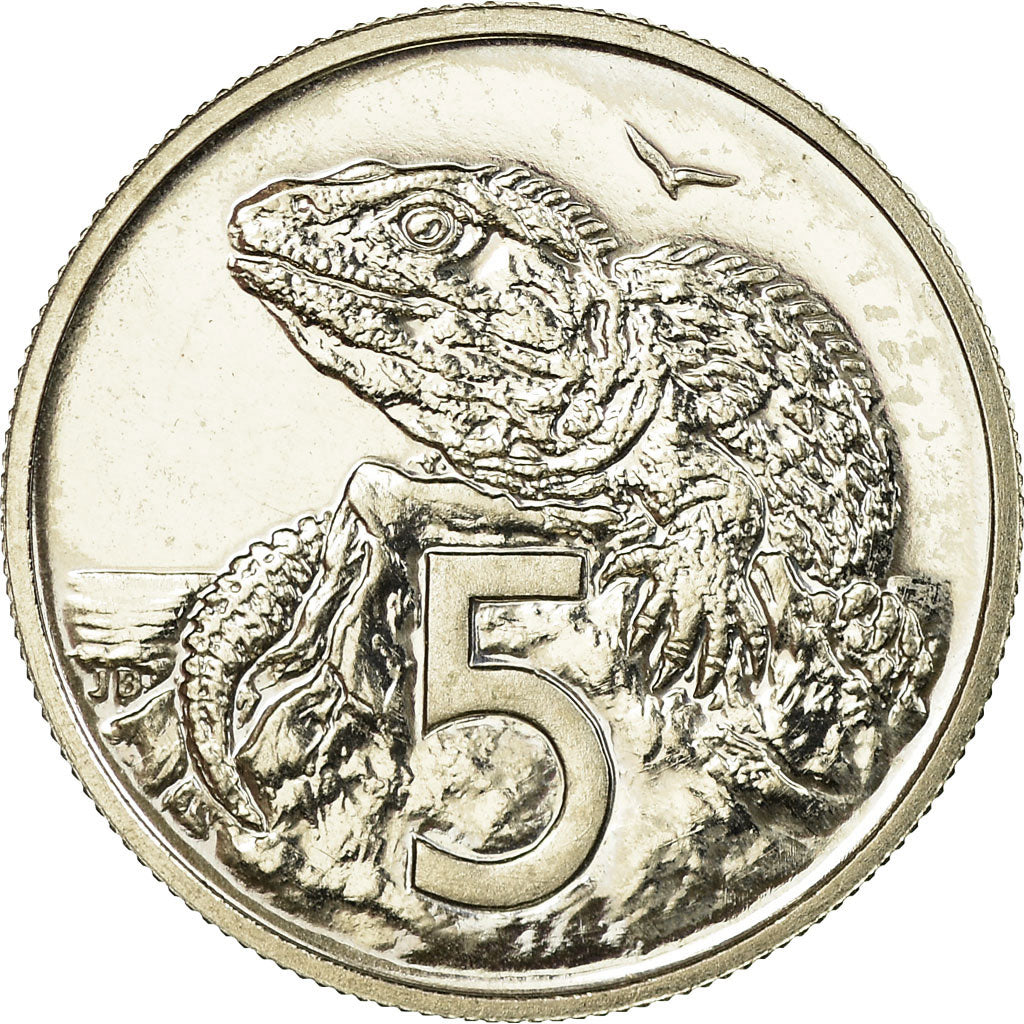 Moeda, Nova Zelândia, Elizabeth II, 5 Cents, 1968, EF(40-45), Cobre-níquel