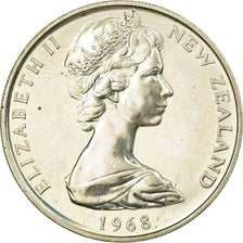 Coin, New Zealand, Elizabeth II, 20 Cents, 1968, AU(55-58), Copper-nickel