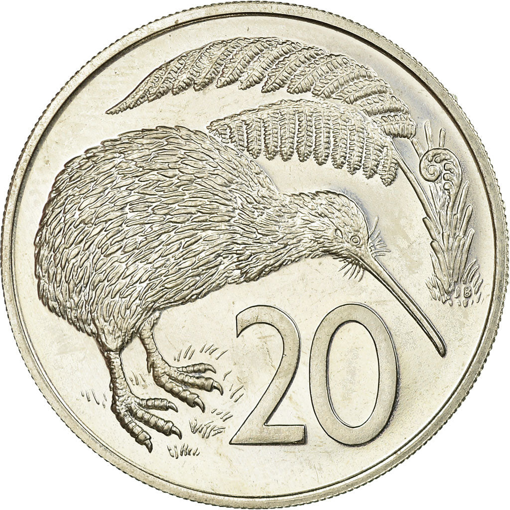 Coin, New Zealand, Elizabeth II, 20 Cents, 1968, AU(55-58), Copper-nickel