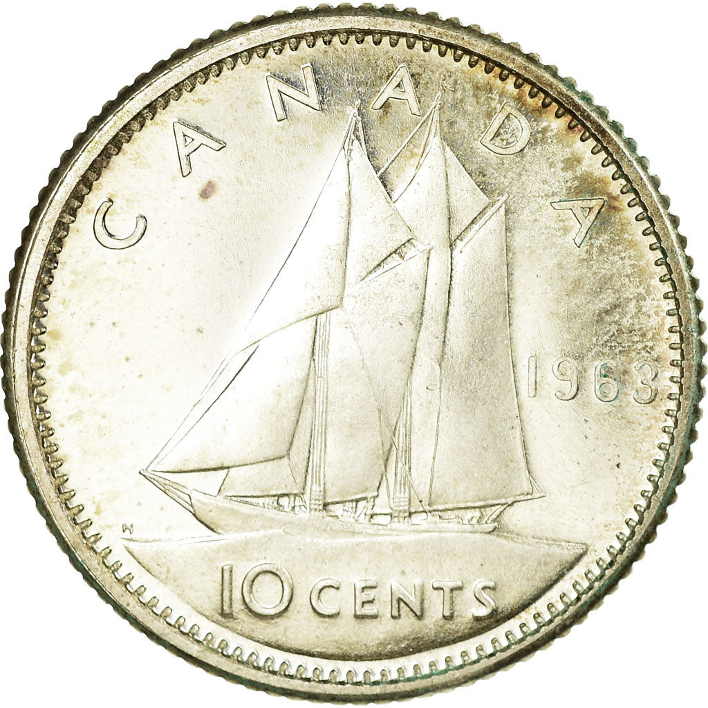 Coin, Canada, Elizabeth II, 10 Cents, 1963, Royal Canadian Mint, Ottawa