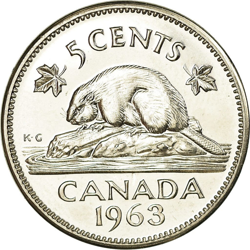 Coin, Canada, Elizabeth II, 5 Cents, 1963, Royal Canadian Mint, Ottawa