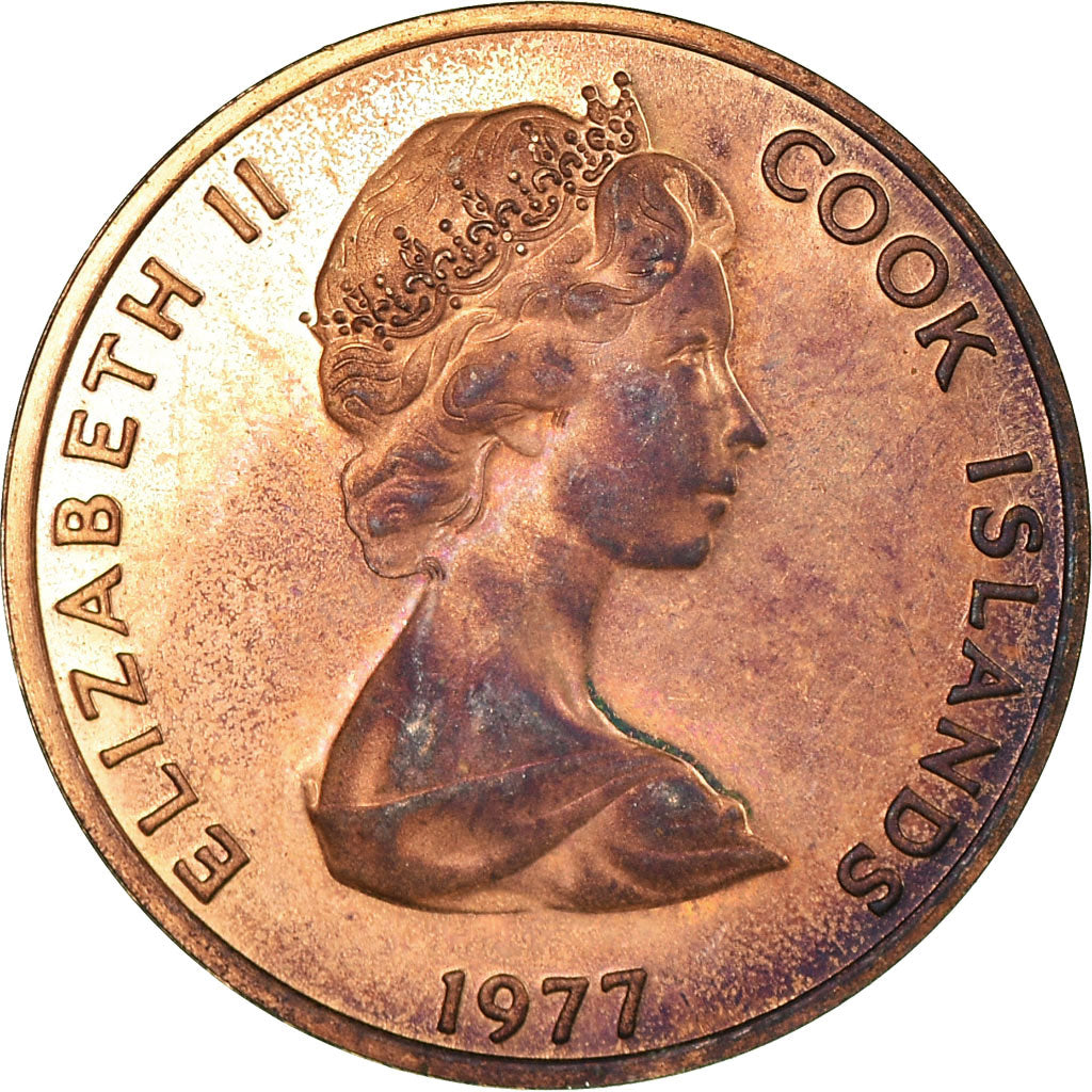 Coin, Cook Islands, Elizabeth II, Cent, 1977, Franklin Mint, USA, EF(40-45)