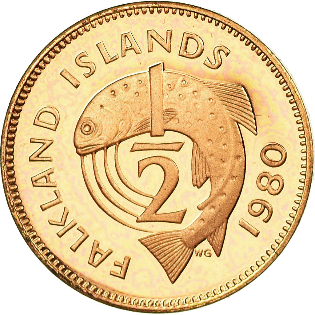 Munten, Falkland Eilanden, Elizabeth II, 1/2 Penny, 1980, Proof, PR, Bronze