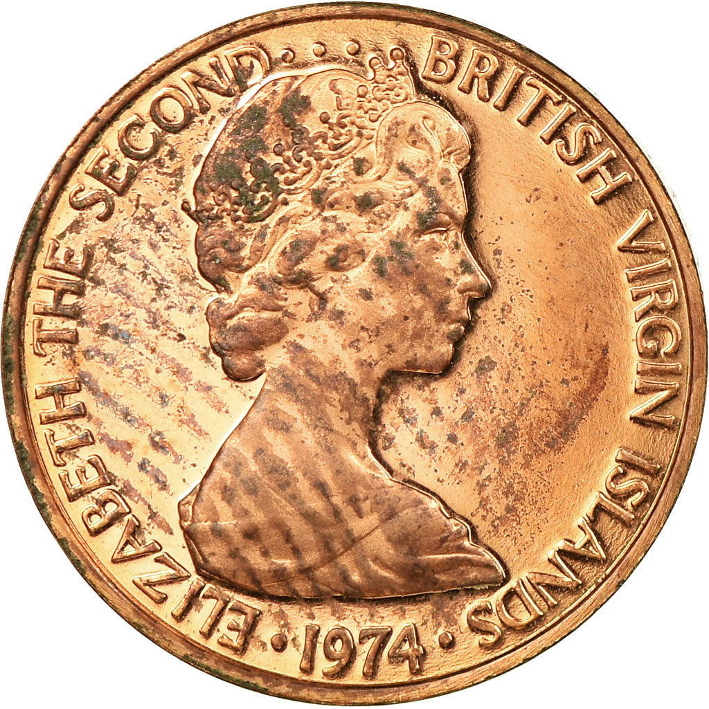 Coin, BRITISH VIRGIN ISLANDS, Elizabeth II, Cent, 1974, Franklin Mint, U.S.A.