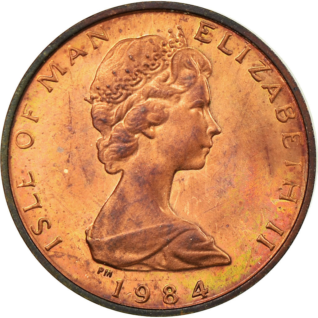 Coin, Isle of Man, Elizabeth II, 1/2 Penny, 1984, EF(40-45), Bronze, KM:111
