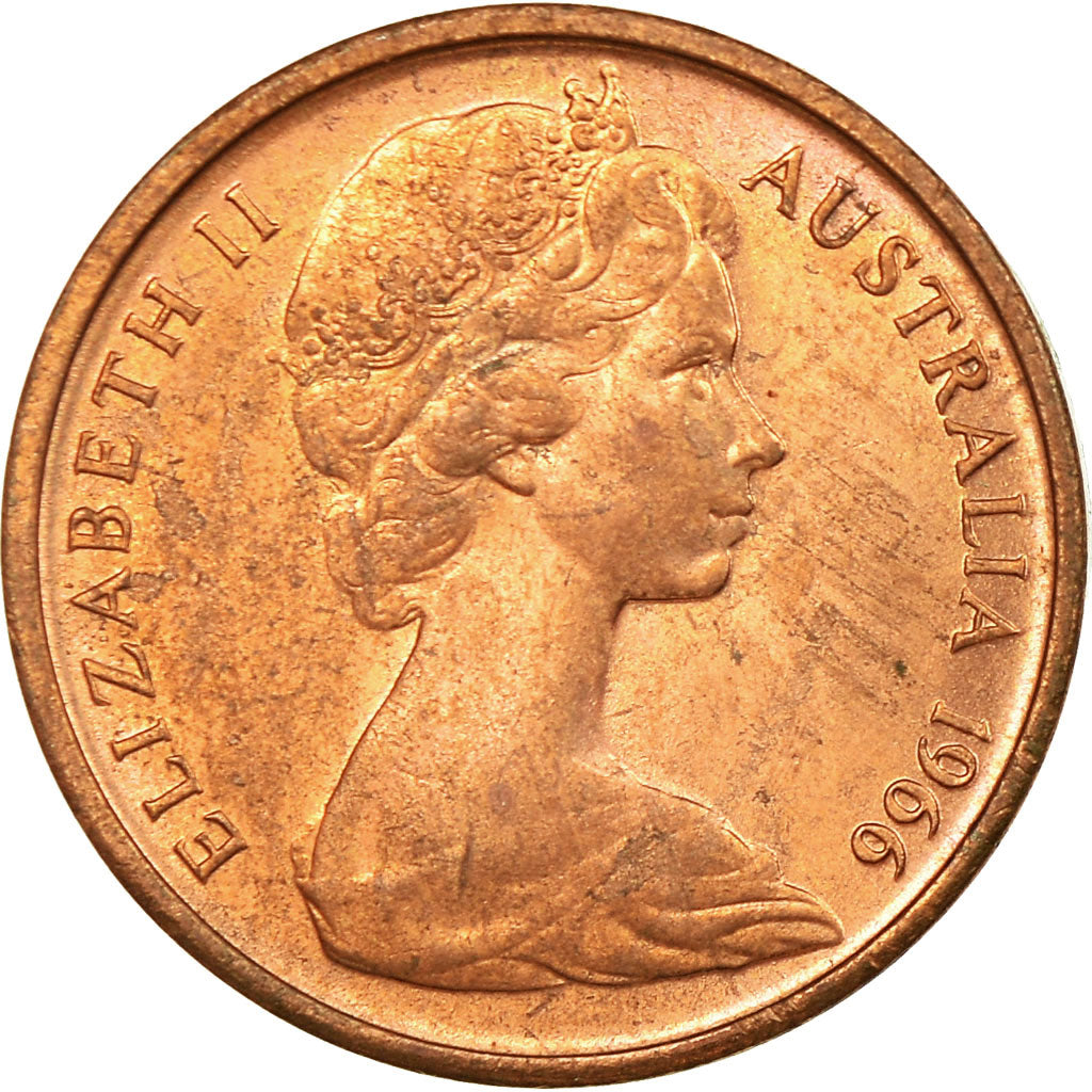 Moeda, Austrália, Elizabeth II, Cent, 1966, EF(40-45), Bronze, KM:62