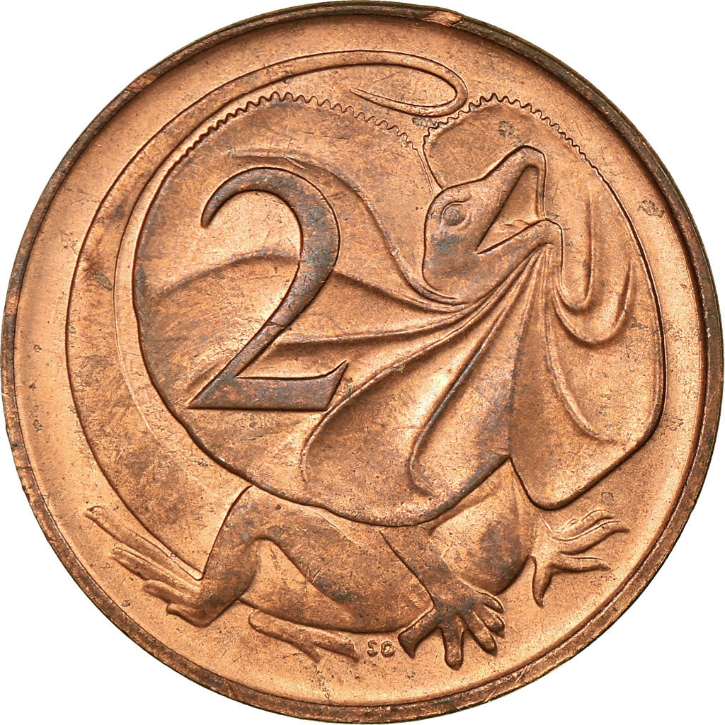 Coin, Australia, Elizabeth II, 2 Cents, 1966, AU(55-58), Bronze, KM:63