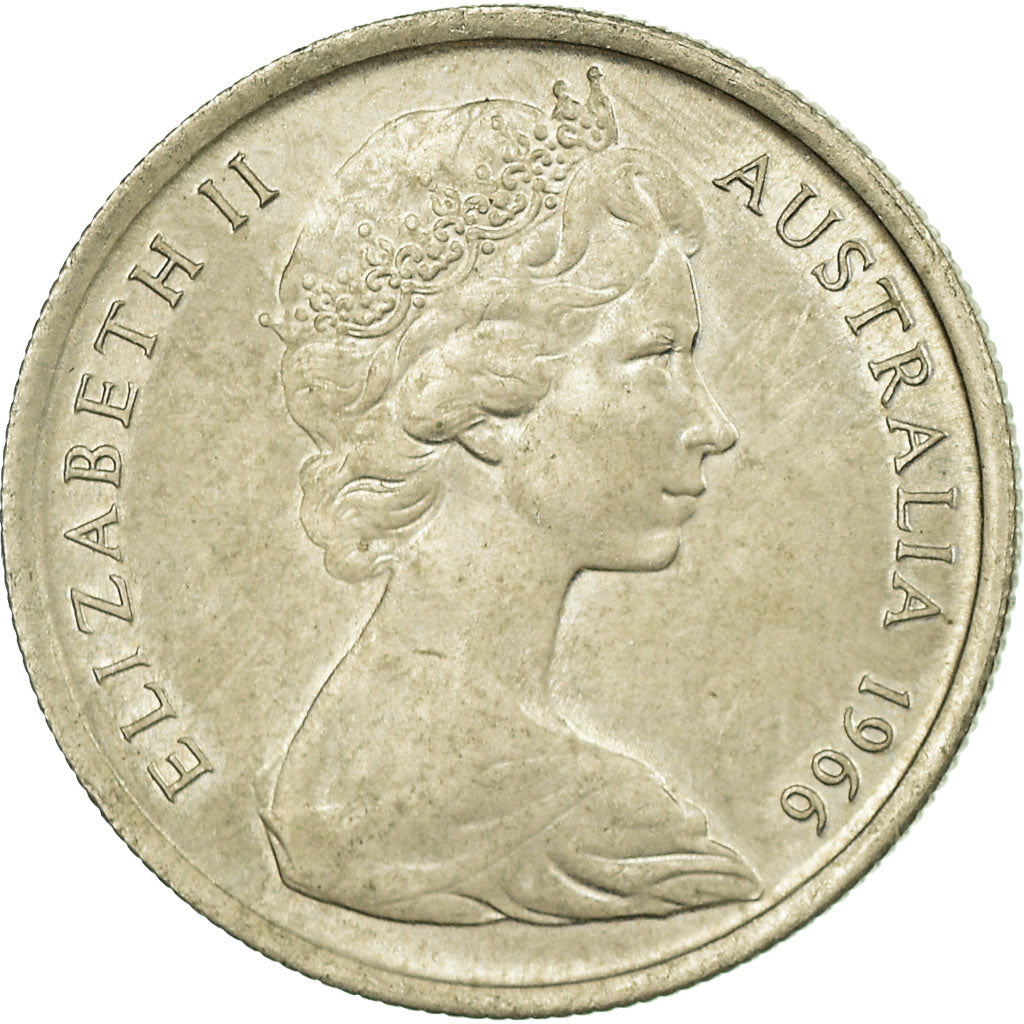 Coin, Australia, Elizabeth II, 5 Cents, 1966, AU(55-58), Copper-nickel, KM:64