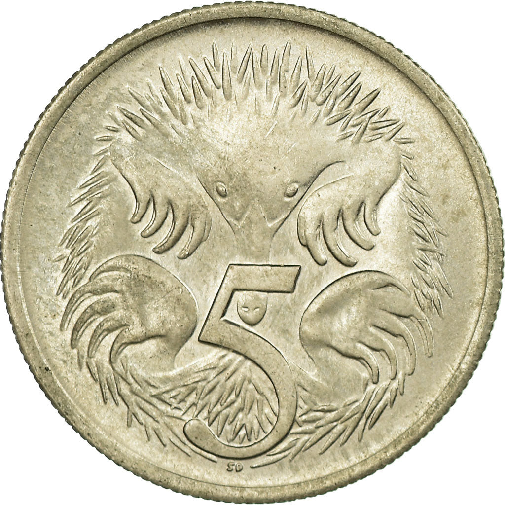 Coin, Australia, Elizabeth II, 5 Cents, 1966, AU(55-58), Copper-nickel, KM:64