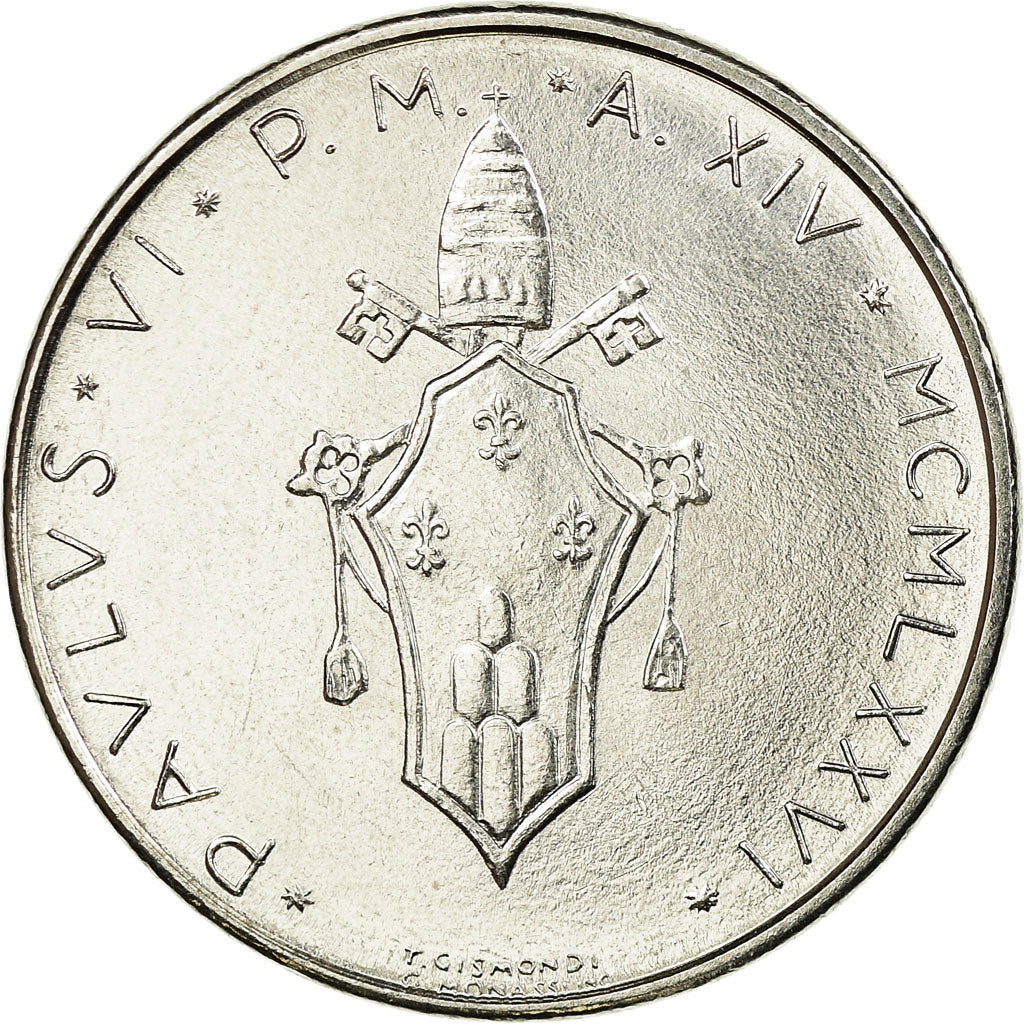 Moneta, CITTÀ DEL VATICANO, Paul VI, 50 Lire, 1976, SPL-, Acciaio inossidabile