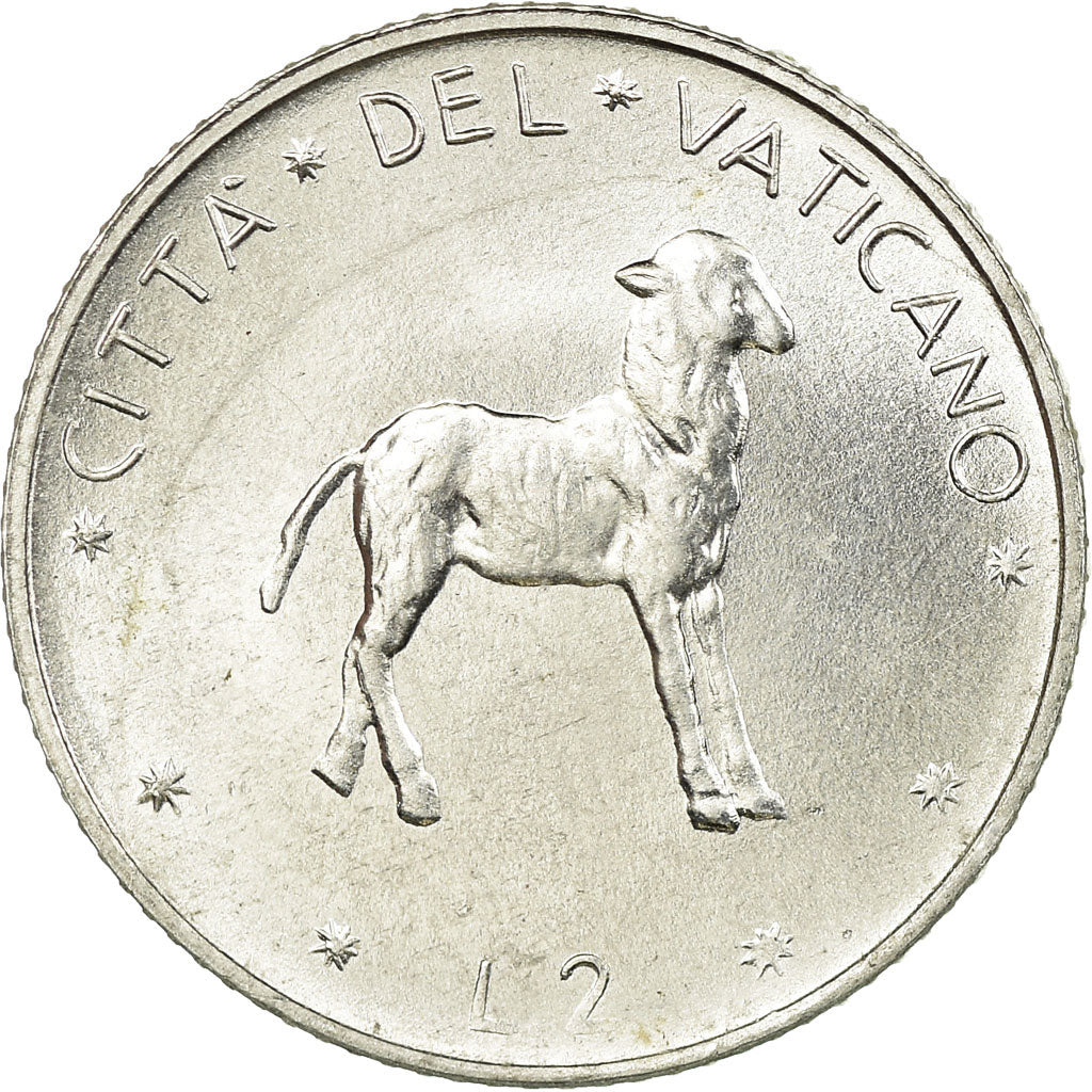 Coin, VATICAN CITY, Paul VI, 2 Lire, 1975, AU(55-58), Aluminum, KM:117