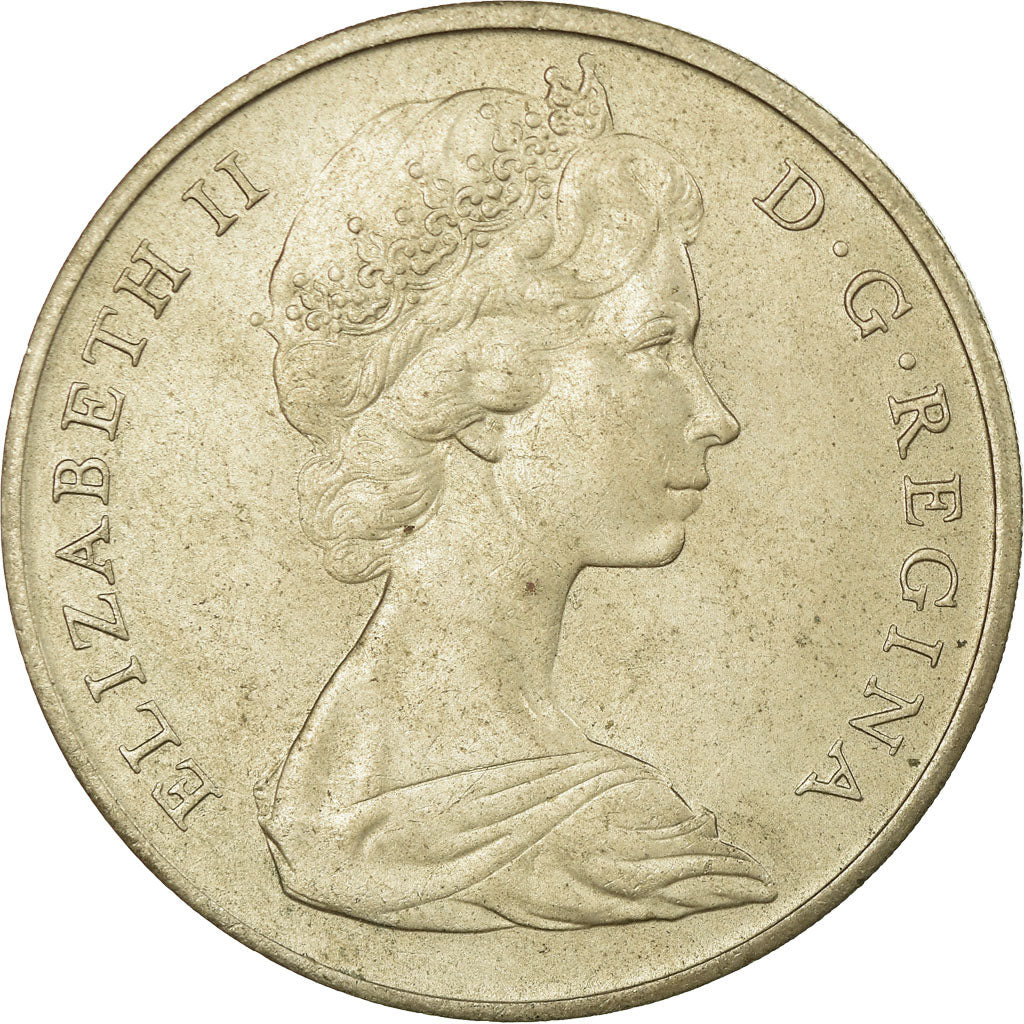 Coin, Gibraltar, Elizabeth II, Crown, 1967, EF(40-45), Copper-nickel, KM:4