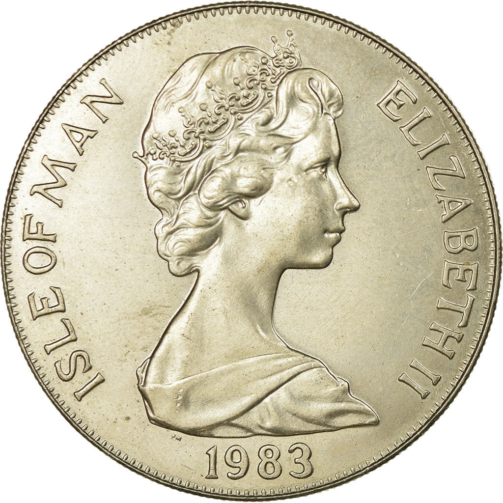 Coin, Isle of Man, Elizabeth II, Crown, 1983, Pobjoy Mint, AU(55-58)