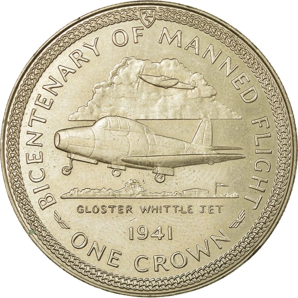 Coin, Isle of Man, Elizabeth II, Crown, 1983, Pobjoy Mint, AU(55-58)