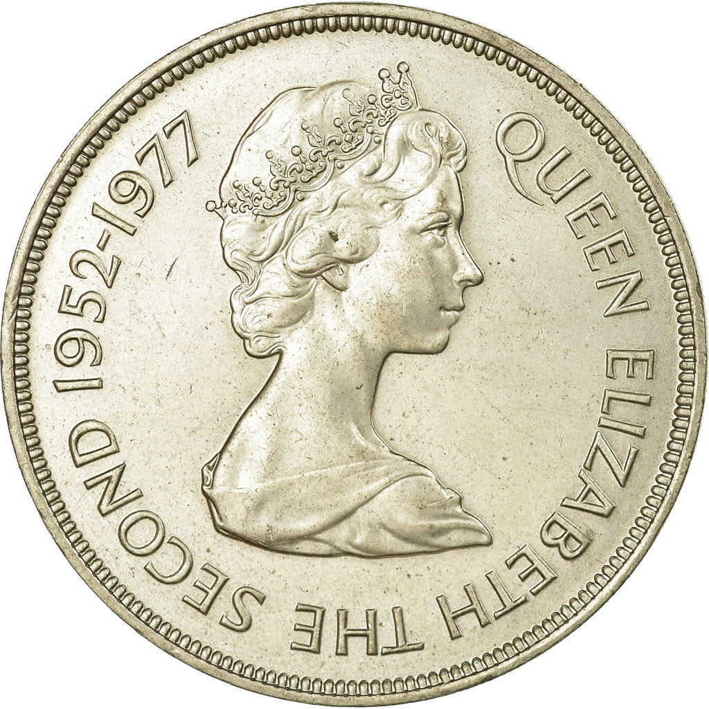 Coin, Guernsey, Elizabeth II, 25 Pence, 1977, AU(55-58), Copper-nickel, KM:31