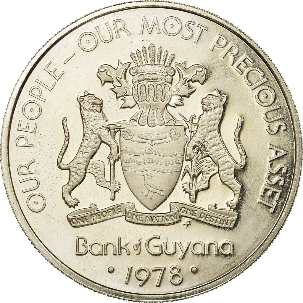 Coin, Guyana, Dollar, 1978, Franklin Mint, Proof, AU(55-58), Copper-nickel
