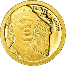Coin, Gabon, Charles de Gaulle, 1000 Francs, 2013, MS(63), Gold