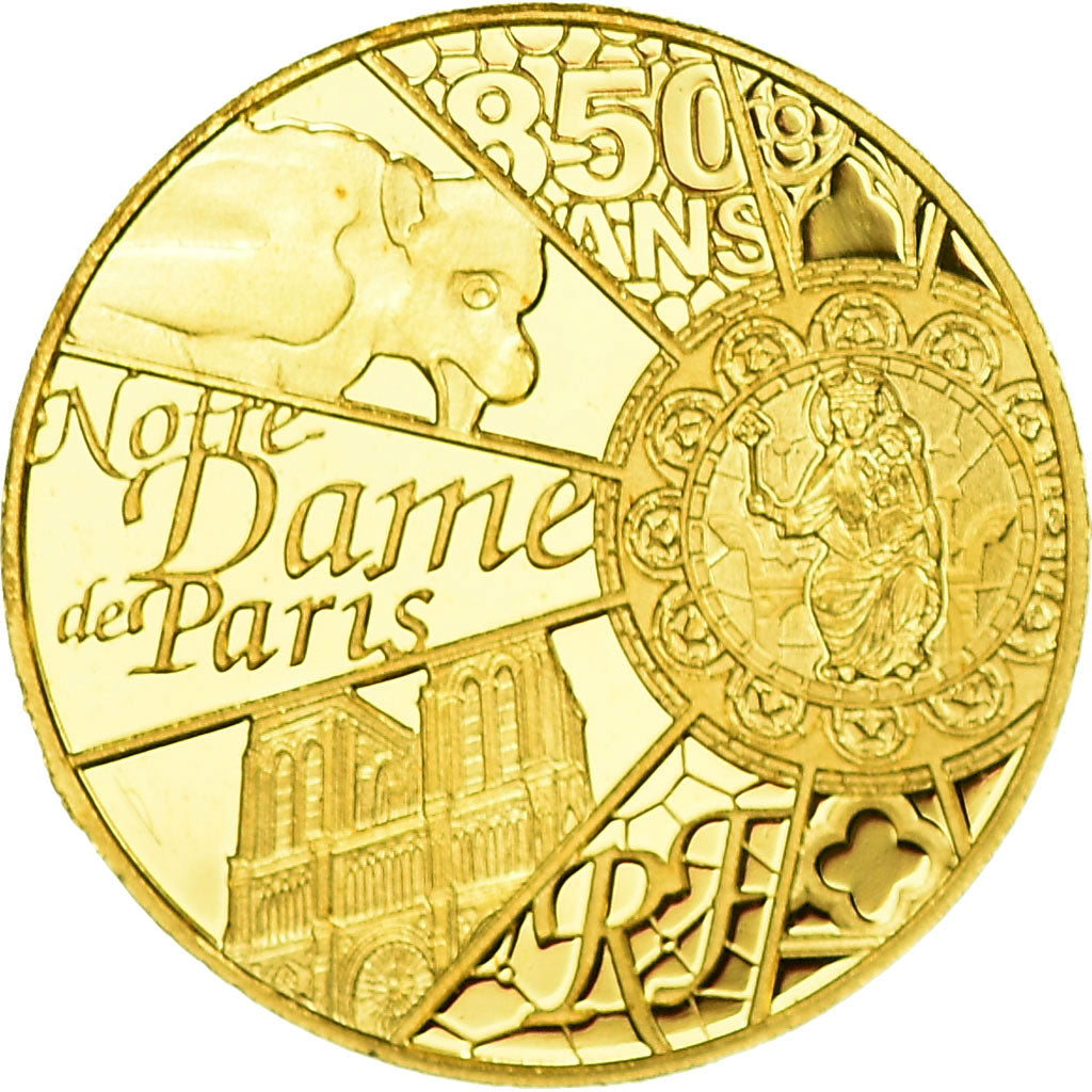 France, Notre-Dame de Paris, 5 Euro, 2013, MS(63), Gold