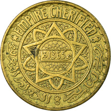 Coin, Morocco, Mohammed V, 5 Francs, 1945, Paris, AU(55-58), Aluminum-Bronze