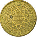 Coin, Morocco, Mohammed V, 5 Francs, 1945, Paris, AU(55-58), Aluminum-Bronze