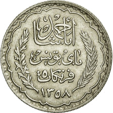 Coin, Tunisia, Ahmad Pasha Bey, 5 Francs, 1939, Paris, MS(60-62), Silver, KM:264