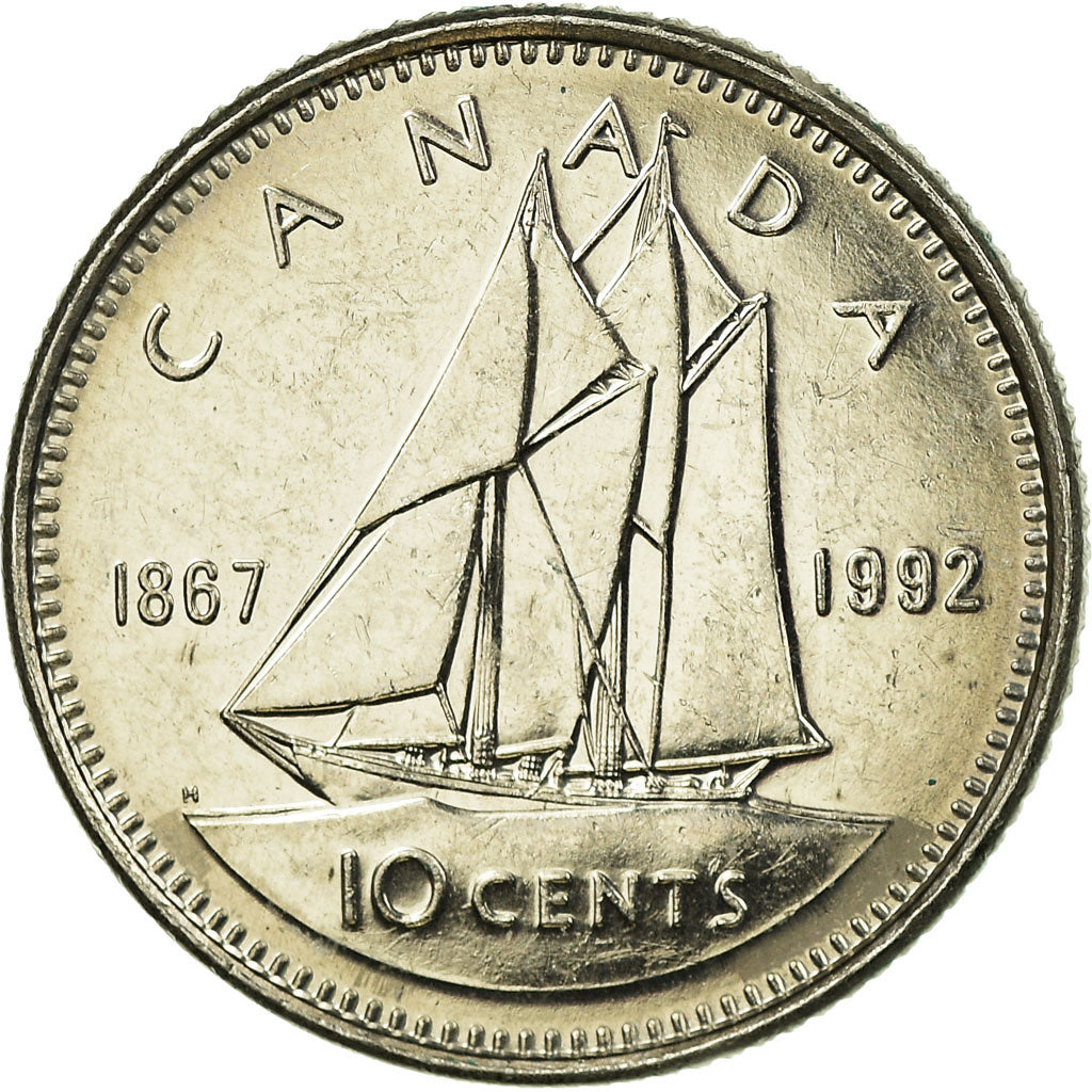 Coin, Canada, Elizabeth II, 10 Cents, 1992, Royal Canadian Mint, Ottawa