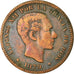 Coin, Spain, Alfonso XII, 5 Centimos, 1879, VF(30-35), Bronze, KM:674