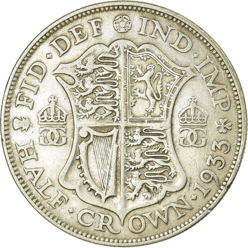 Coin, Great Britain, George V, 1/2 Crown, 1933, VF(30-35), Silver, KM:835