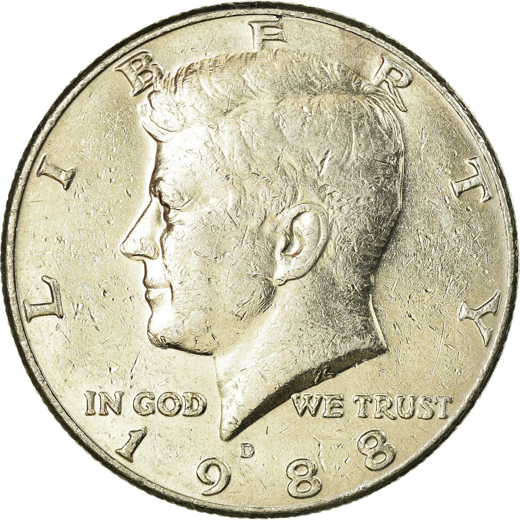 Coin, United States, Kennedy Half Dollar, Half Dollar, 1988, U.S. Mint, Denver