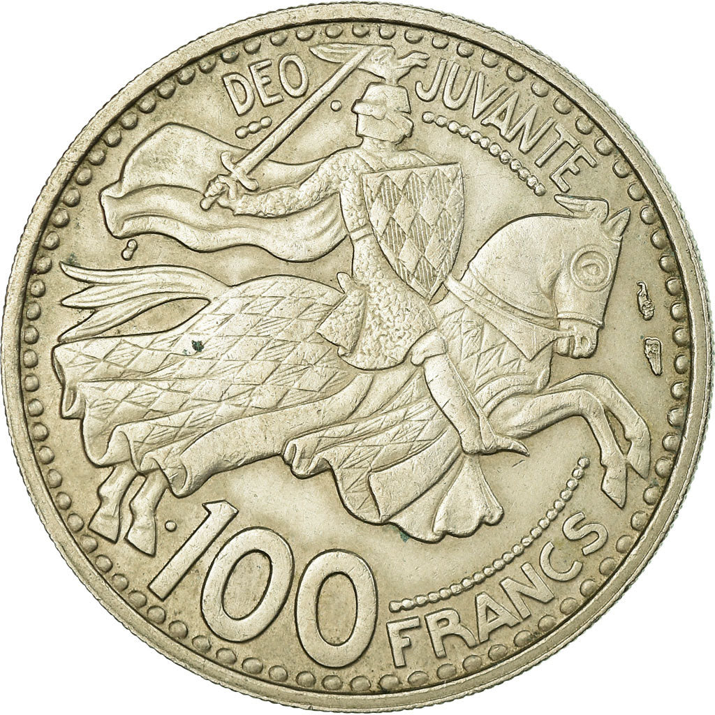 Munten, Monaco, Rainier III, 100 Francs, Cent, 1950, ZF+, Copper-nickel, KM:133