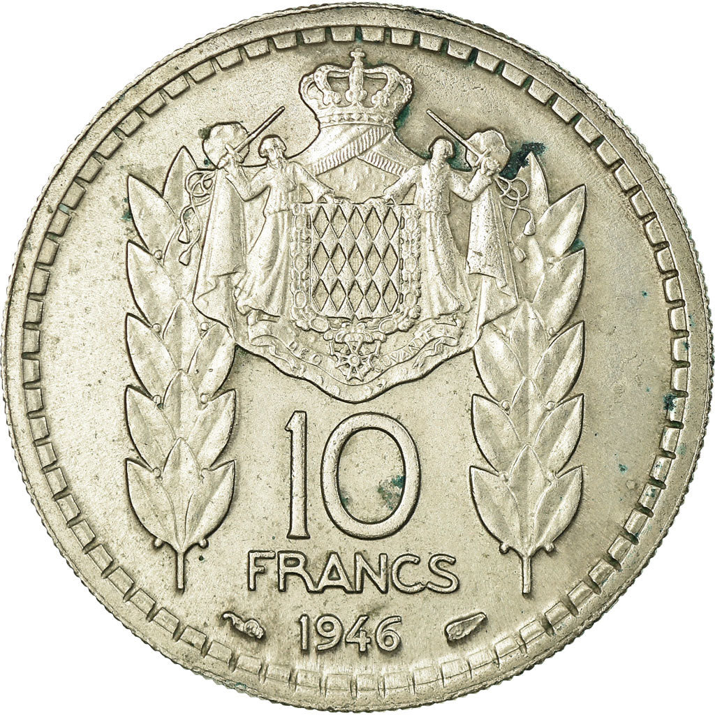 Coin, Monaco, Louis II, 10 Francs, 1946, EF(40-45), Copper-nickel, KM:123