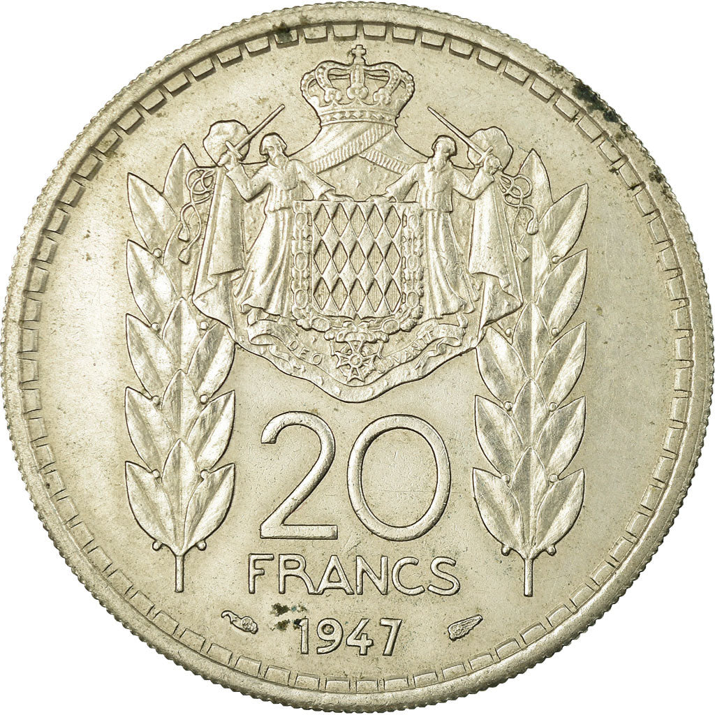 Moneta, Monaco, Louis II, 20 Francs, Vingt, 1947, Paris, EF(40-45)