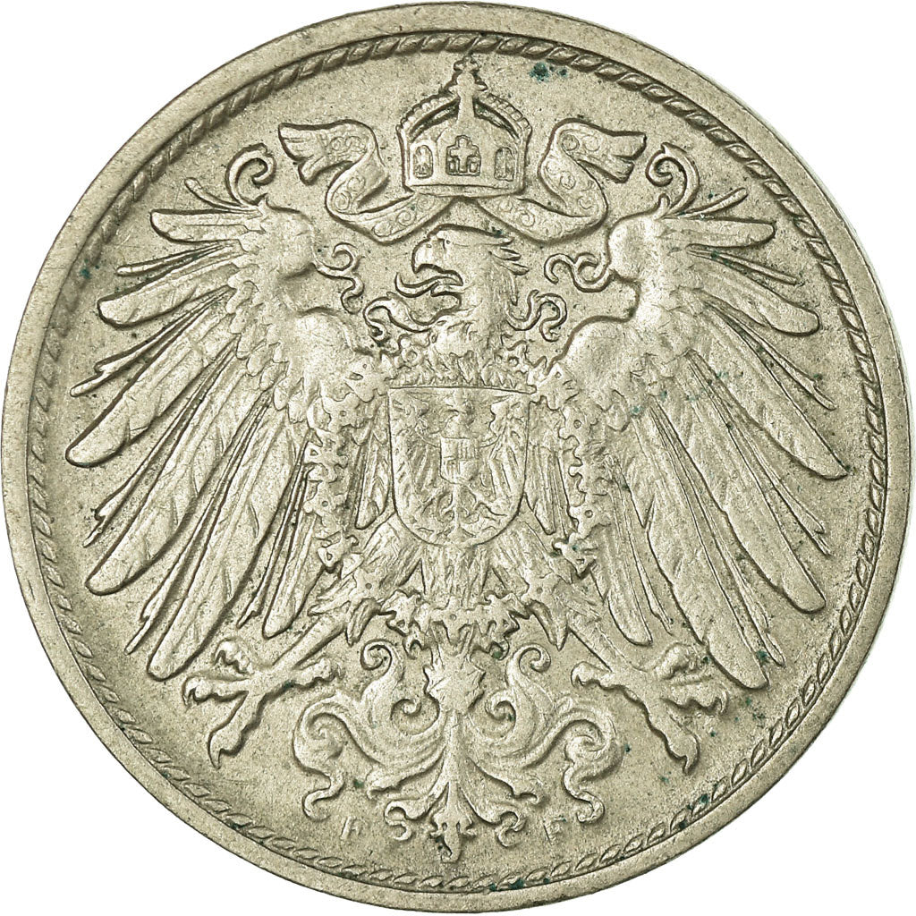 Moneta, NIEMCY - IMPERIUM, Wilhelm II, 10 Pfennig, 1912, Stuttgart, EF(40-45)
