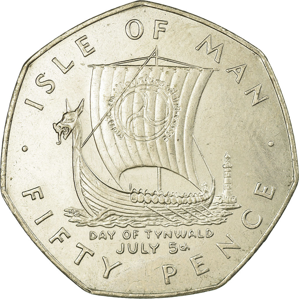 Moneta, Wyspa Man, Elizabeth II, 50 Pence, 1979, AU(55-58), Miedź-Nikiel
