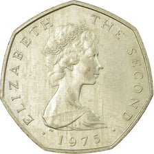 Munten, Eiland Man, Elizabeth II, 50 New Pence, 1975, PR, Copper-nickel, KM:24