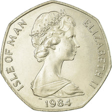 Moneda, Isla de Man, Elizabeth II, 50 Pence, 1984, EBC, Cobre - níquel, KM:125