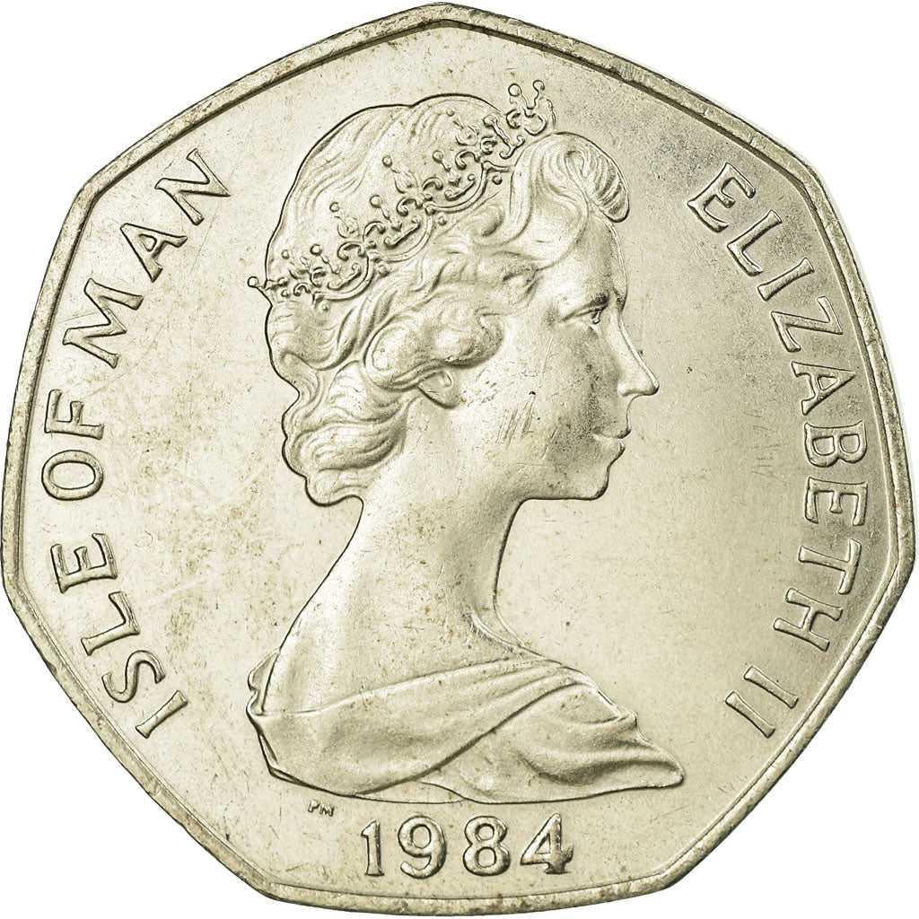 Munten, Eiland Man, Elizabeth II, 50 Pence, 1984, PR, Copper-nickel, KM:126