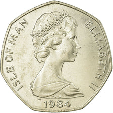 Munten, Eiland Man, Elizabeth II, 50 Pence, 1984, PR, Copper-nickel, KM:126