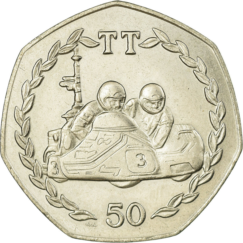 Munten, Eiland Man, Elizabeth II, 50 Pence, 1984, PR, Copper-nickel, KM:126